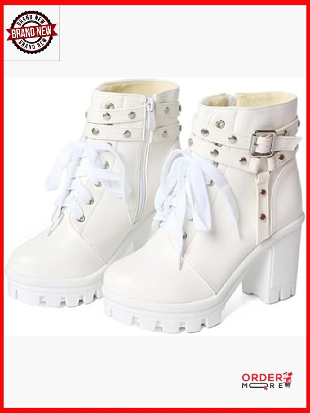 Platform Combat Boots Chunky Heel Ankle Booties Zipper Gothic Punk Shoes
